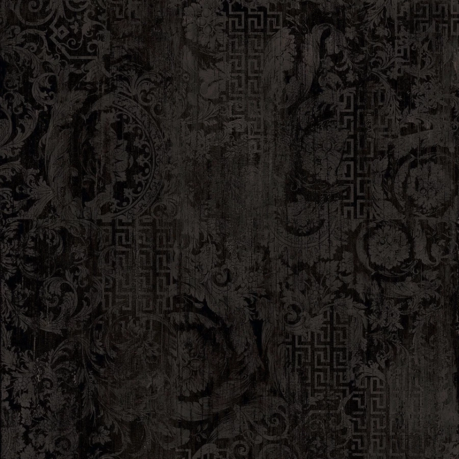 Керамогранит Versace Eterno Carbon Patchwork матовый черный 263030 80x80 см