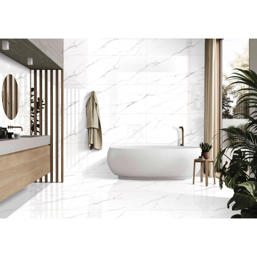 Керамогранит lamore Ceramic Gloss 60х120 Nicol Statuario глянцевый белый 60/120-041 120х60 см