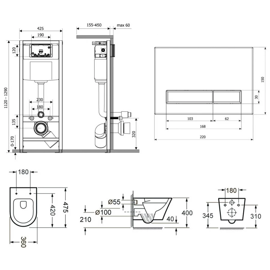 Унитаз Lavinia Boho Relfix Biore Compacto Rimless 97020151 (комплект 9 в 1)