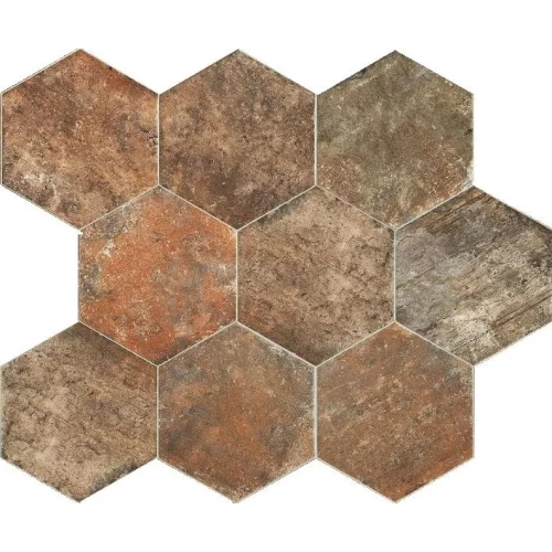 Керамогранит CIR New York Esagona Chelsea матовый коричневый 39 B 10484151 27,7х24 см