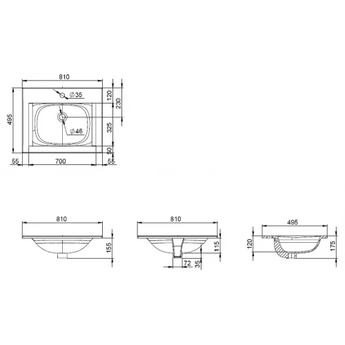 Раковина мебельная Am Pm Spirit V2.0 M70AWCC0802WG 80 см
