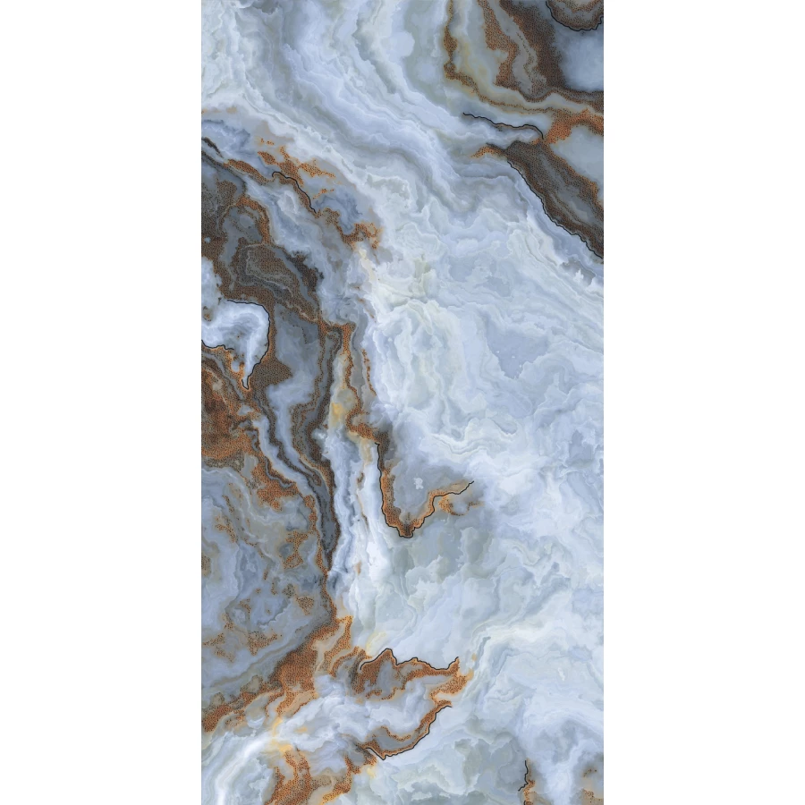 Керамогранит Casati Ceramica Carving Polished Gold GS Norway Blue Golden Carving синий 120х60 см