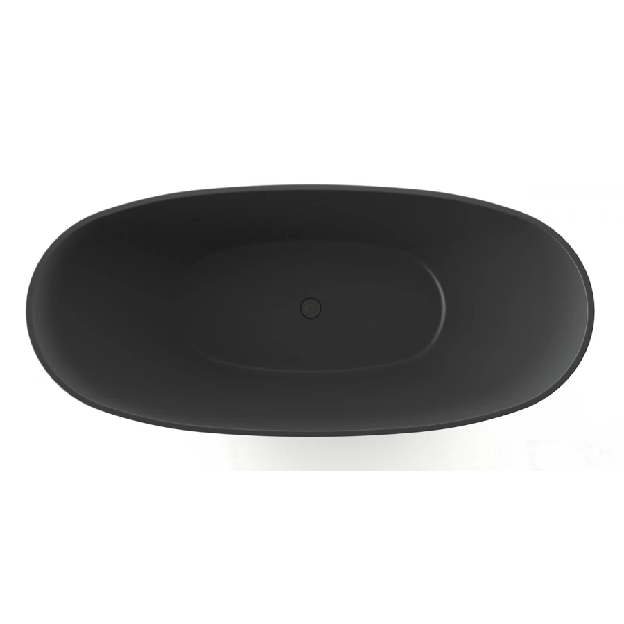 Ванна акриловая Azario Glasgow свободностоящая в комплекте с сифоном и металлической рамой цвет черный GLA18080MB 180х80х66.5 см