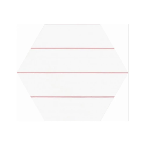 Керамогранит Codicer Hex. Porto Savona Pink бело-розовый 25x22 см
