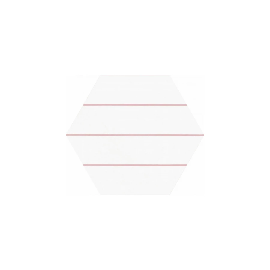 Керамогранит Codicer Hex. Porto Savona Pink бело-розовый 25x22 см