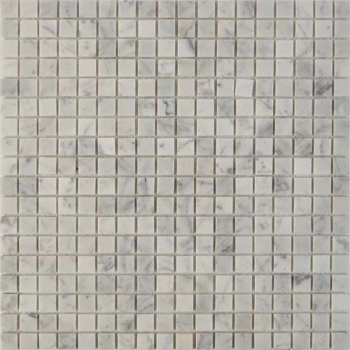 Мозаика Pixel mosaic Мрамор Bianco carrara чип 15x15 мм сетка Полированная Pix 241 30,5х30,5 см