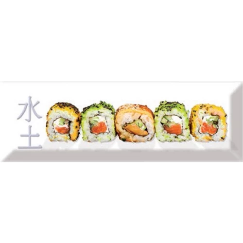 Плитка настенная Absolut Keramika Monocolor Decor Sushi 01 B Fosker глянцевая многоцветная AK1092 30х10 см