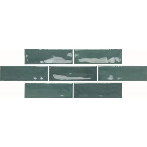 Керамогранит Monopole Artisan Turquoise 002590 глянцевый бирюзовый 15x5 см