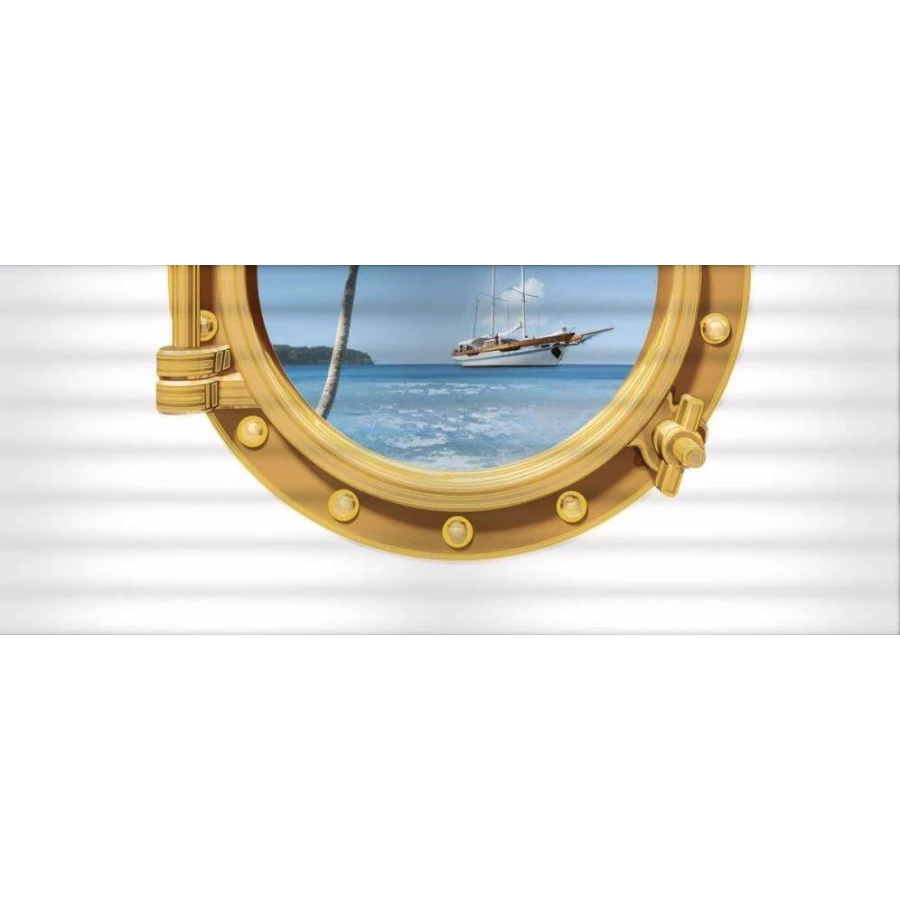 Плитка настенная Unicer Eden Decor Ocean 2 Иллюминатор глянцевая серая 58х23,5 см