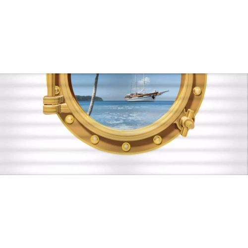 Плитка настенная Unicer Eden Decor Ocean 2 Иллюминатор глянцевая серая 58х23,5 см