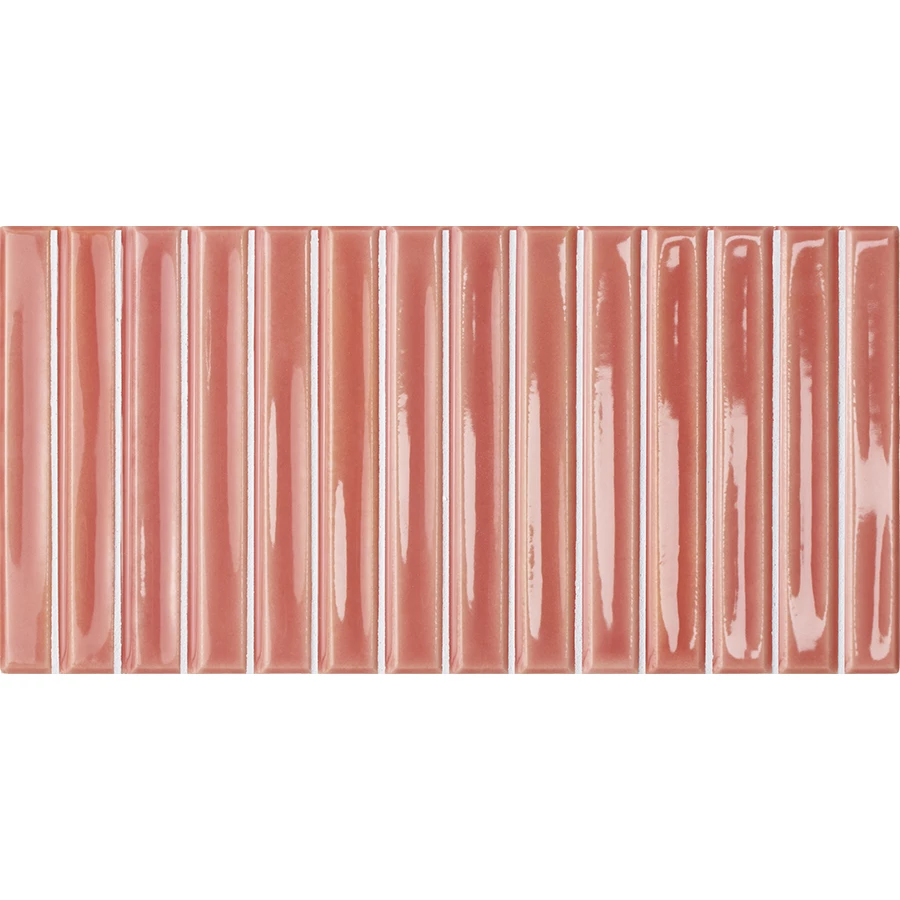 Плитка керамическая WOW Колор Ноутс Барс Росемист / Colour Notes Bars Rosemist глянцевая розовая 133163 25х12,5 см