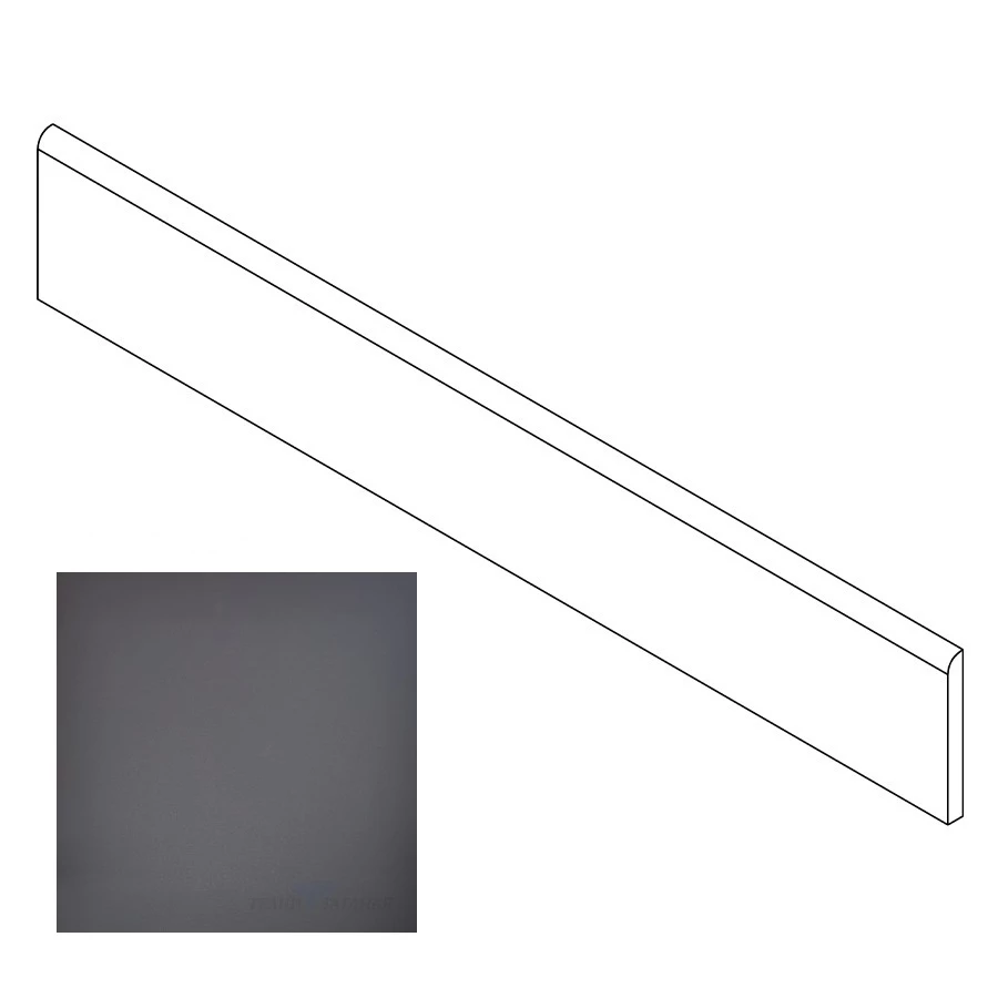 Плинтус Грани Таганая Профи с завальцовкой черный матовый GT003M 120х9,5 см