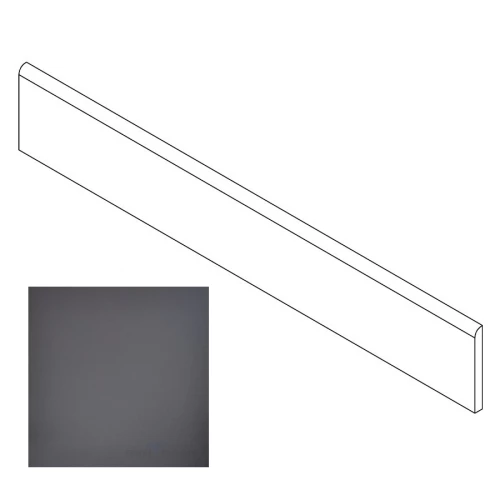 Плинтус Грани Таганая Профи с завальцовкой черный матовый GT003M 120х9,5 см