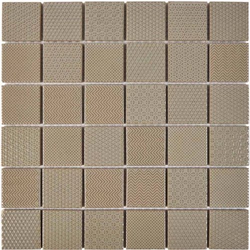 Мозаика из керамогранита Pixel mosaic Керамическая мозаика чип 48х48 мм сетка Pix 619 30,6х30,6 см