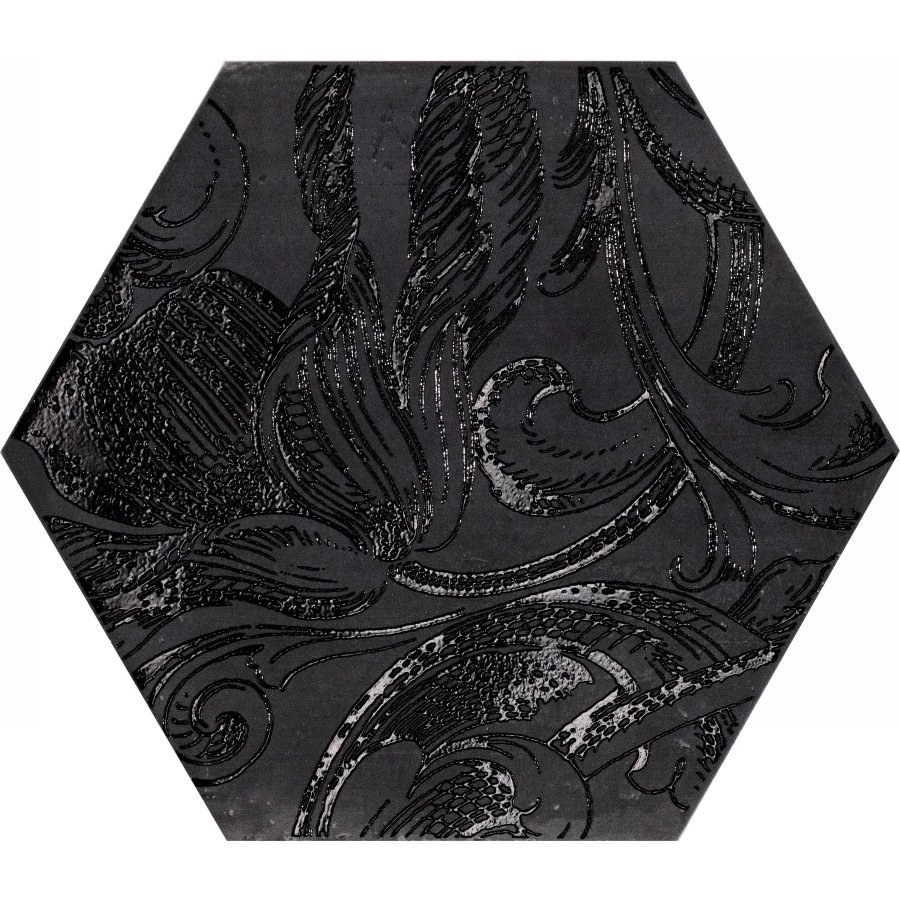 Керамогранит CIR Fuoritono Esagona Fuoridamasco Nero S/6 1073736 27.7х24 см