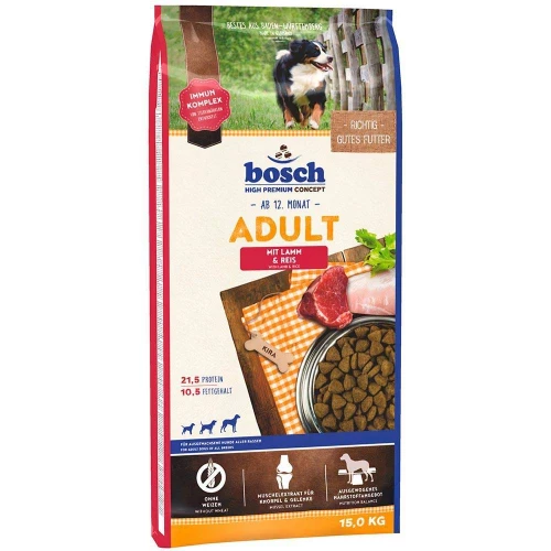 Корм для взрослых собак Bosch Adult Lamb & Rice со средним уровнем активности ягненок с рисом 15 кг 