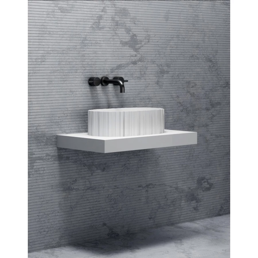 Раковина накладная Abber Stein белая матовая AS2655 56х36 см