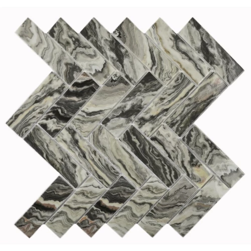 Мозаика Bonaparte Стеклянная мозаика Hadar Grey 98х30 глянцевая серая 28,6х26,8 см