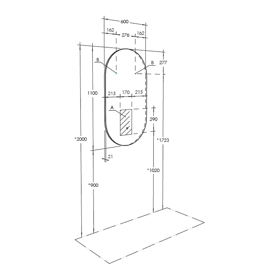 Зеркало Aquaton Альто 110х60 1A256502A1010