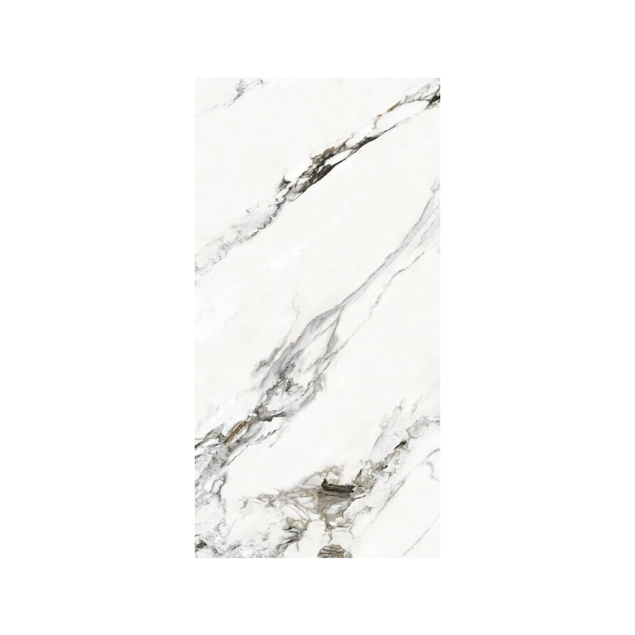 Керамогранит Planet Ceramics UKDD 47 глянцевый с золотом белый 120х60 см