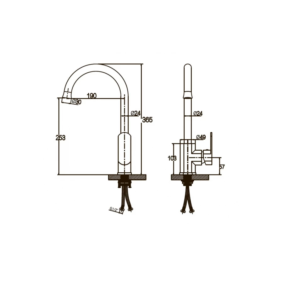 Смеситель для кухонной мойки Kaiser Sonat 34144 хром