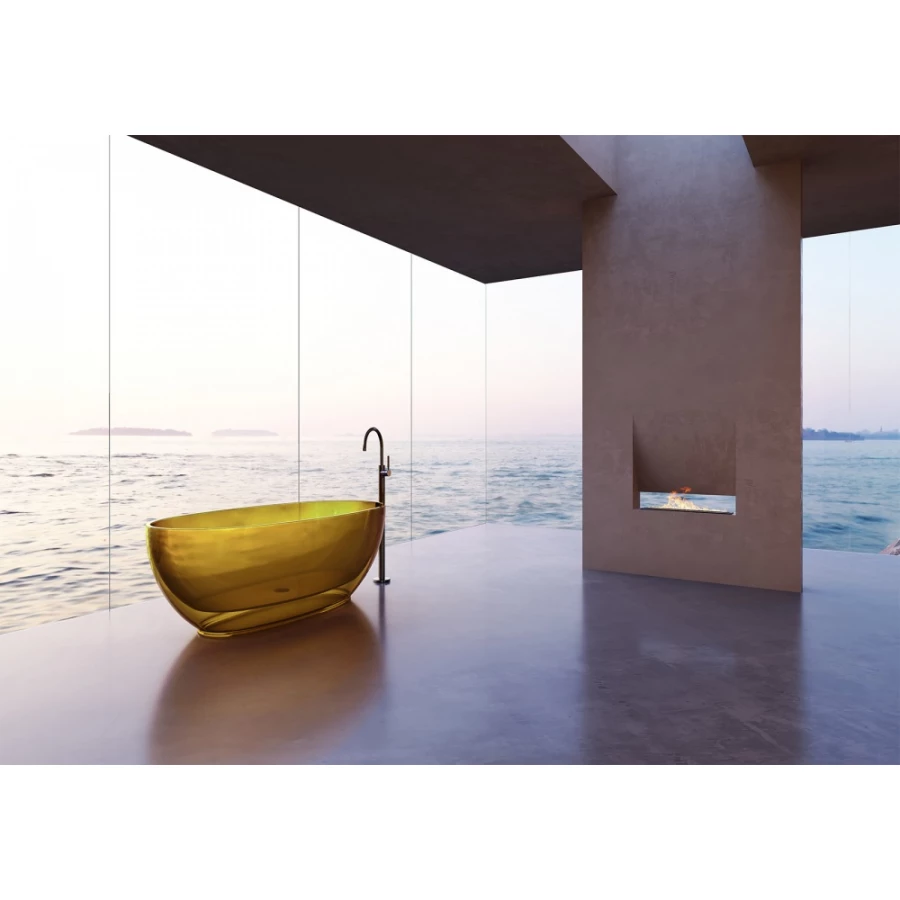 Прозрачная ванна Abber Kristall желтая AT9703Amber 170х75 см