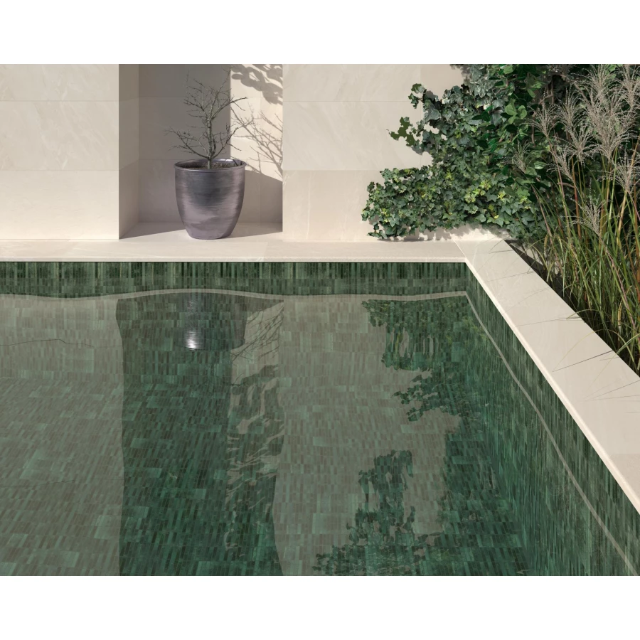 Керамогранит Dune Ceramica Kit-Kat Mosaic Grass Glossy глянцевый зеленый 188861 23,1х11,5 см
