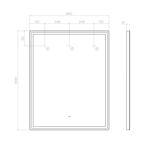 Зеркало Vigo Roberta Comfort 800 168 79.4x100 см