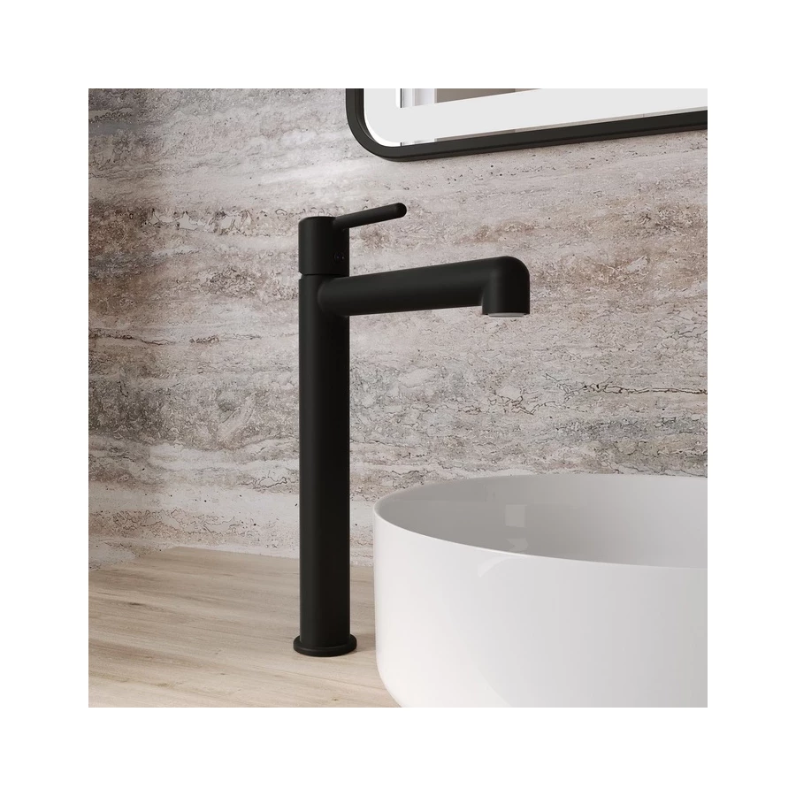 Cмеситель Iddis Aiger для настольного умывальника черный матовый AIGBL01i01