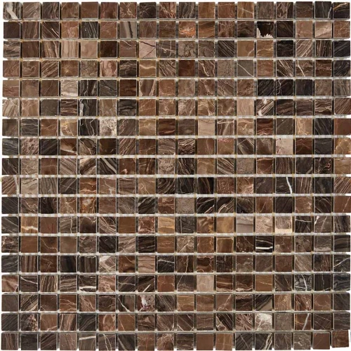Мозаика Pixel mosaic Мрамор из мрамора Coffee чип 15x15 мм сетка Pix216 30х30 см