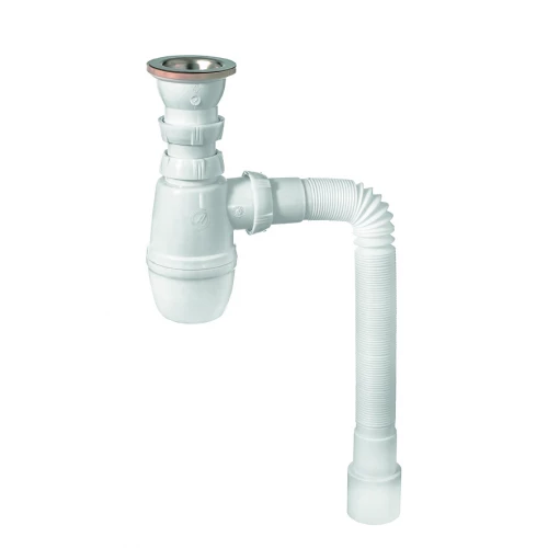 Сифон Wirquin Минор с выпуском 1½ х 40 мм и гофротрубой L800 мм, 40 х 40/50 мм 30718026