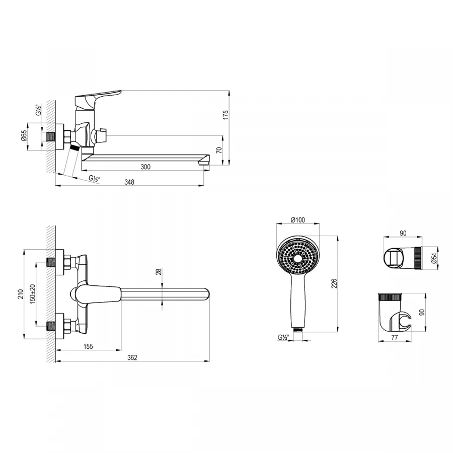 Смеситель Lemark Selena универсальный LM0851С