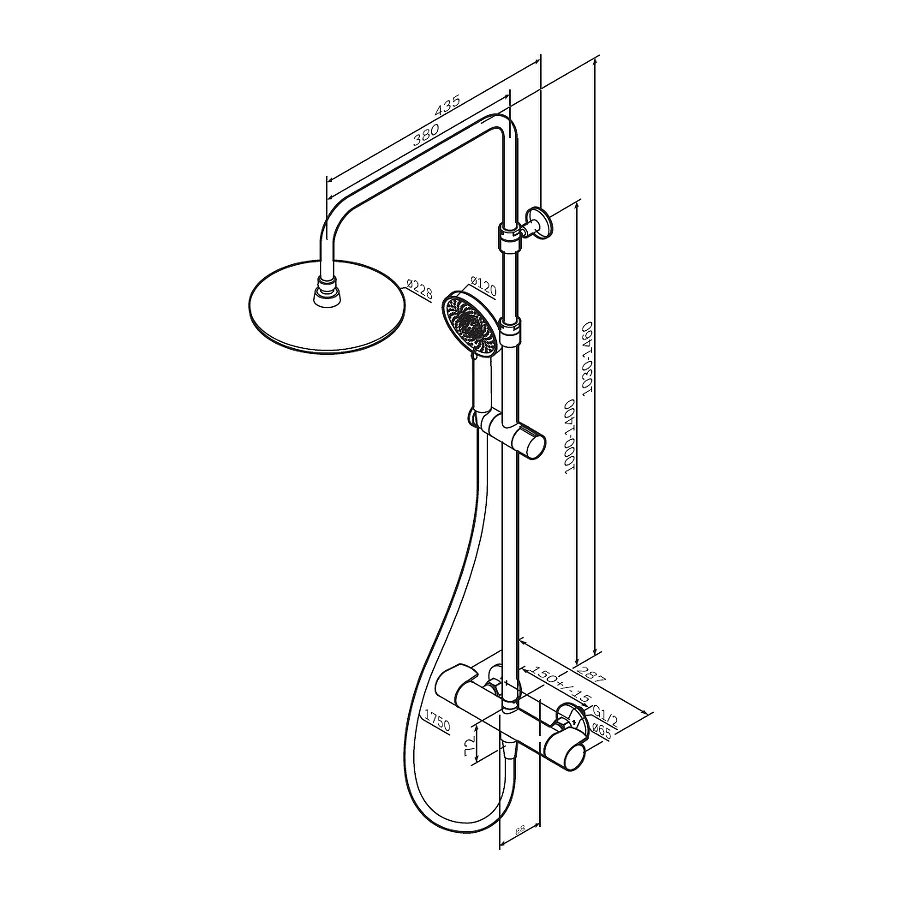 Душевая система с термостатом Am Pm X-Joy F0785A400
