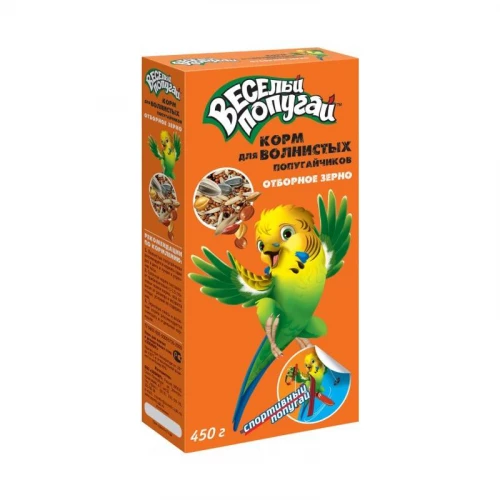 Корм для волнистых попугаев Зоомир Веселый попугай отборное зерно 450 г 