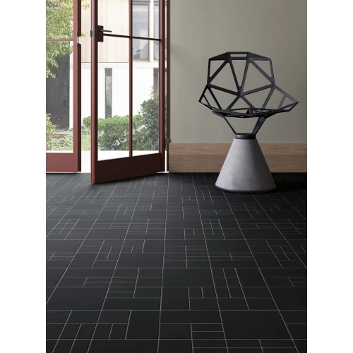 Плитка настенная Mutina Дин Бласк Матт / Din Black Matt матовая черная KGDM02 15х15 см