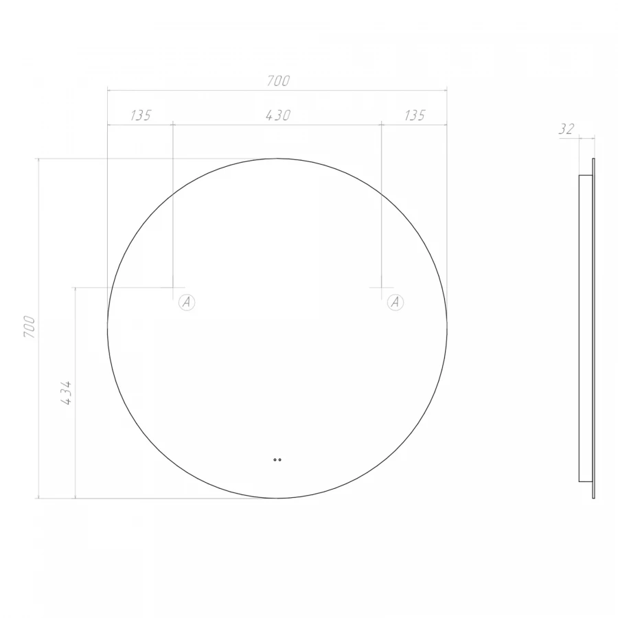 Зеркало Vigo Otti Classic 700 84 70x70 см