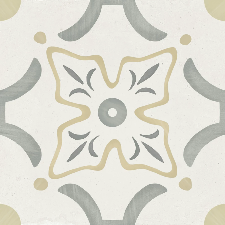 Керамогранит Harmony Peronda Llevant Yellow Flower LT матовый бело-желтый 3386040459 22,3х22,3 см