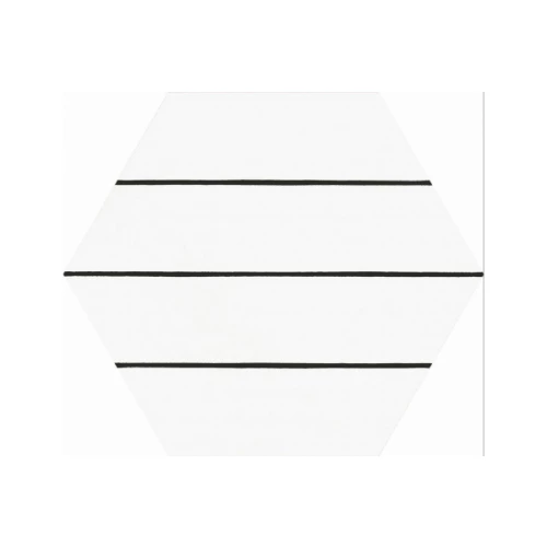 Керамогранит Codicer Hex. Porto Savona Black черно-белый 25x22 см