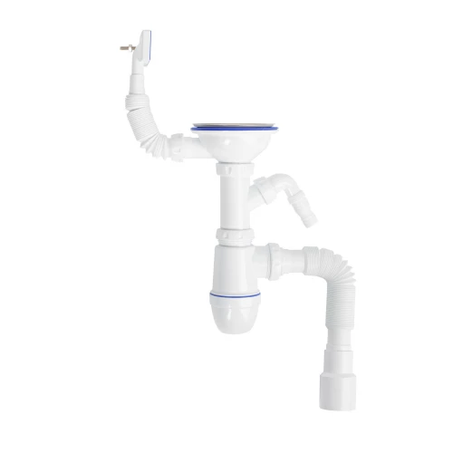 Cифон Iddis для мойки с выпуском 3 1/2 с переливом и и отводом Kitchen Line S11UPS0i84