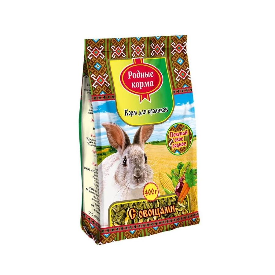 Корм для кроликов Родные корма овощи 400 г
