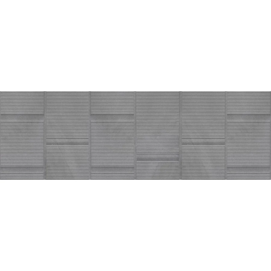 Плитка настенная Eurotile Ceramica Континуум Грэй рельефная мелкие линии матовая серая 875 100x32,5 см