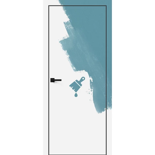 Межкомнатная дверь Bravo Инвизибл Браво Al 200x60 грунтовка / под покраску полотно глухое цвет Prime/Черный левая