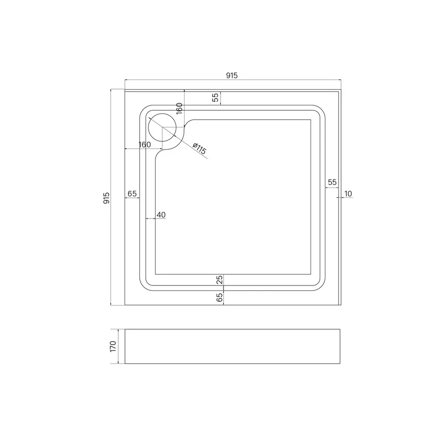 Поддон душевой Optima Home OPH1WS9i22 белый 90х90х17 см