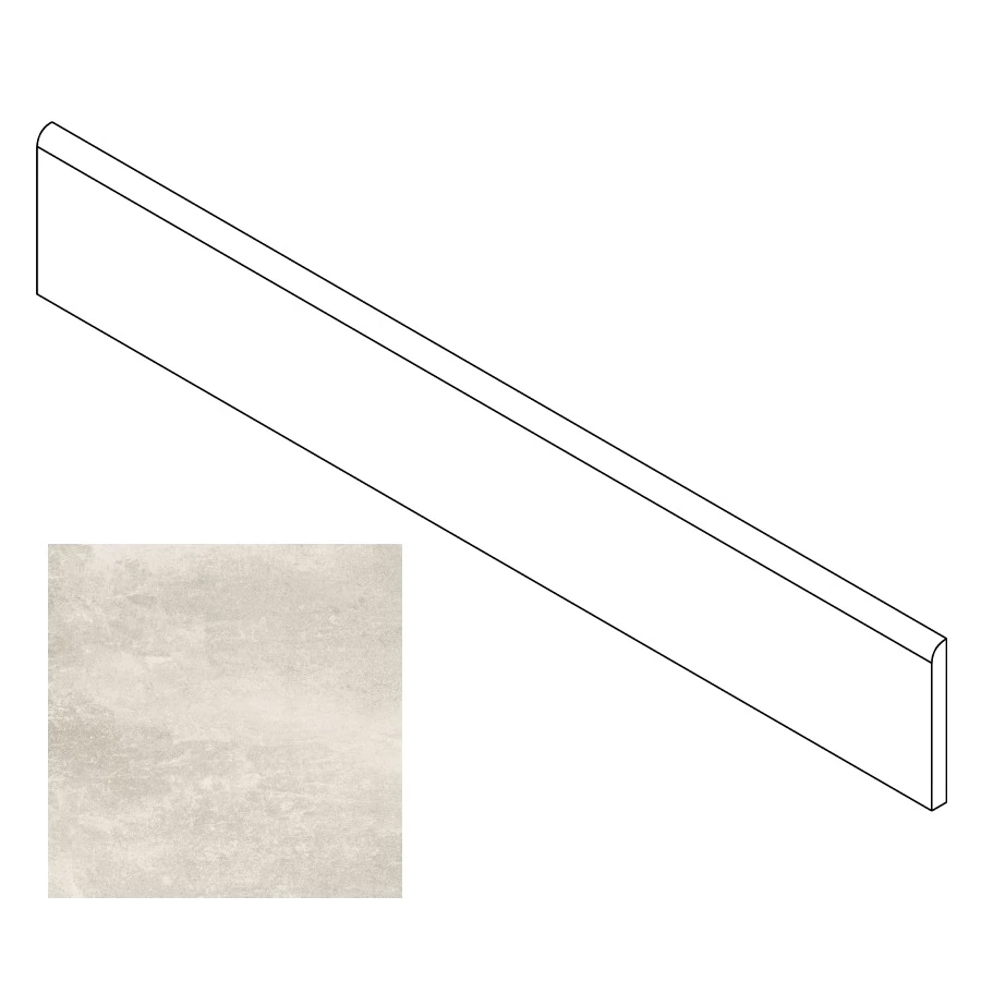 Плинтус Gresse Madain с завальцовкой цемент молочный GRS07-17 120х9,5 см