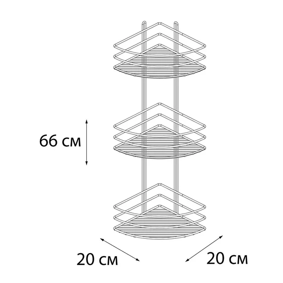 Полка угловая тройная Fixsen хром FX-710-3