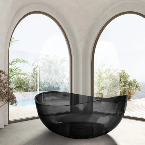 Прозрачная ванна Abber Kristall черная AT9705Onyx