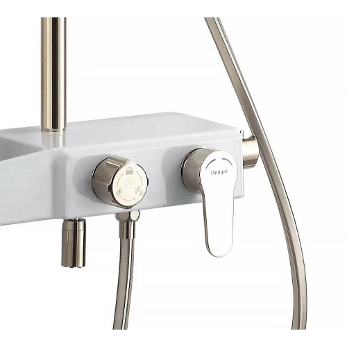 Душевая система Azario с поворотным изливом керамический картридж белый золото AZ-801-1