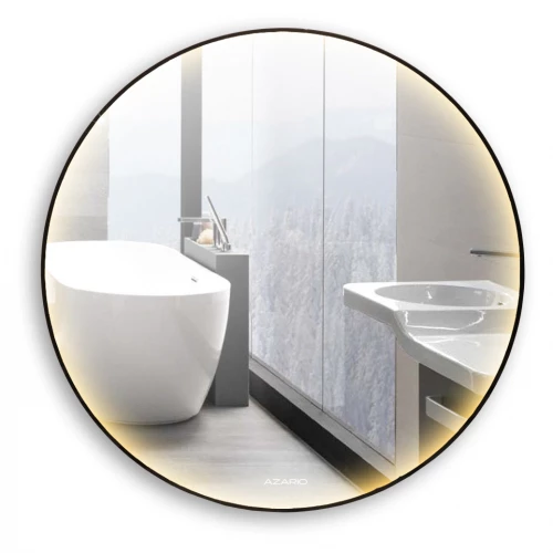 Зеркало Azario сенсорный выключатель с функцией диммера смена цвета алюминиевая рамка AZ-Z-126ALM d60 см