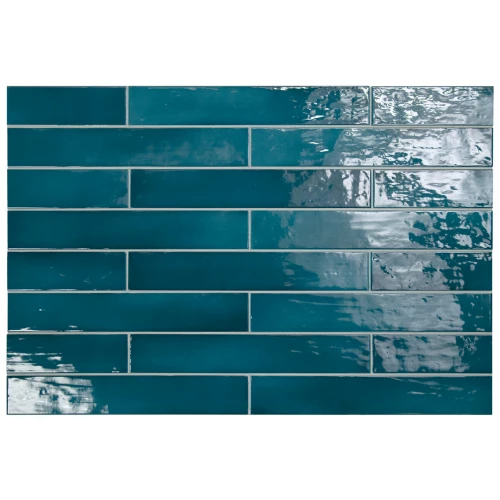 Плитка керамическая Equipe Манакор Глаcиер / Manacor Glacier глянцевая бирюзовая 26925 40х6,5 см