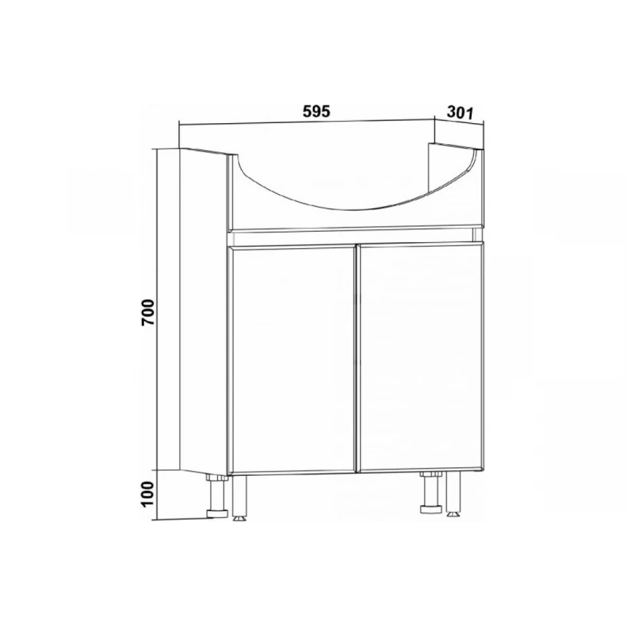 Тумба под раковину Runo Лада 60 графит под умывальник Уют 60 00-00001165
